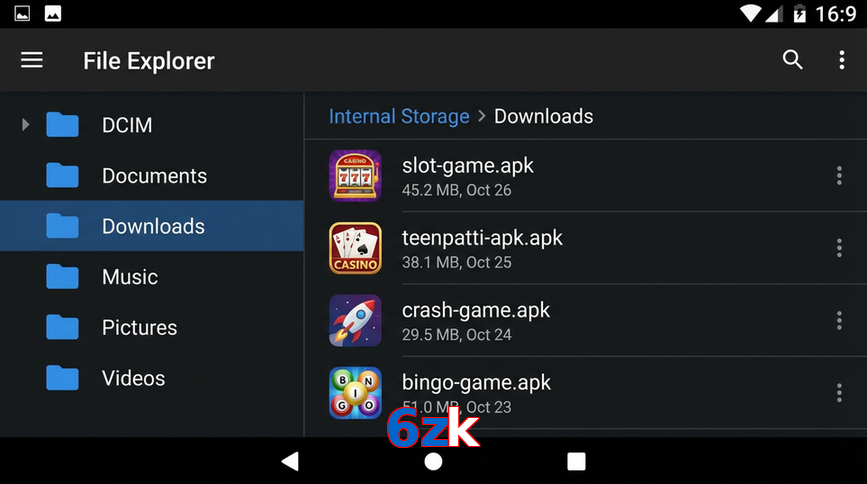 Main screen of 6Zk gameapk page for PK players