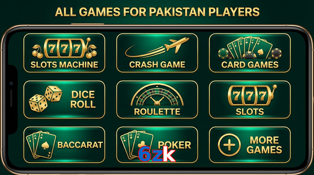 Main screen of 6Zk games page for PK players