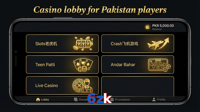 Lobby view of 6Zk for Pakistan users